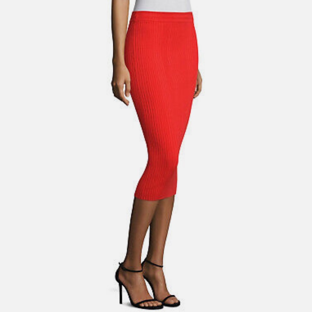 Rebecca Taylor Ladybug Ribbed Midi Skirt, Small